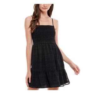 CRYSTAL DOLL Women's Black Adjustable Straps Short Dress Juniors XL